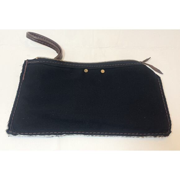 Wild Goose Clutch Hair on Hide Leather Wristlet Brown Small Zip Western Boho - Picture 10 of 13